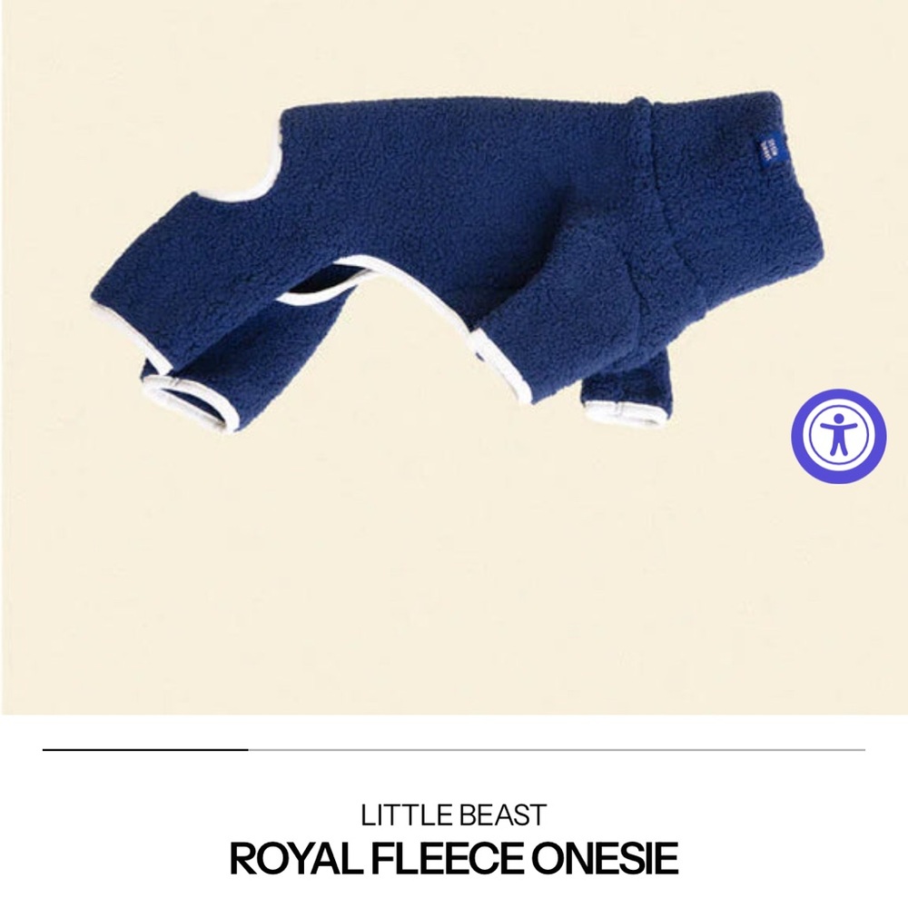 Little Beast Blue Fleece Dog Jacket